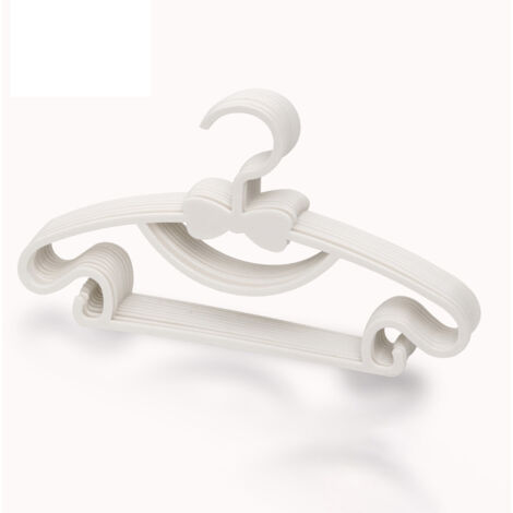 10 Hangers Enfant Plastique Épais Nœud Papillon Blanc pour Séchage Vêtements Bébé (1/5)