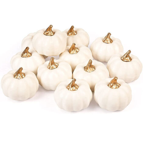 Lot de 12 citrouilles artificielles en mousse pour décoration d'automne, Halloween et Thanksgiving (1/5)