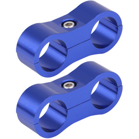 Support universel bleu AN6 pour durite tressée - Lot de 2, fixation et adaptateur de qualité (1/5)