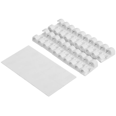 20 pièces Support Adhésif pour Câbles, Organisateur de Fils avec Pinces de Fixation (Blanc) (1/3)