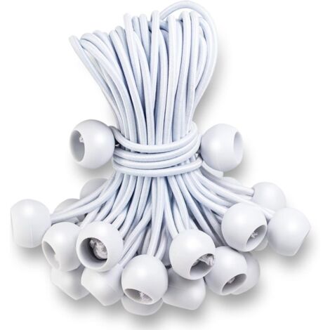 50 cordes de bâche blanches 15 cm, robustes et résistantes aux UV pour camping, protection et transport (1/5)