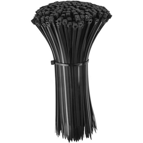 Bandes de serrage noires 2,5 mm, lot de 200, nylon résistant aux UV, haute résistance et durabilité (1/5)