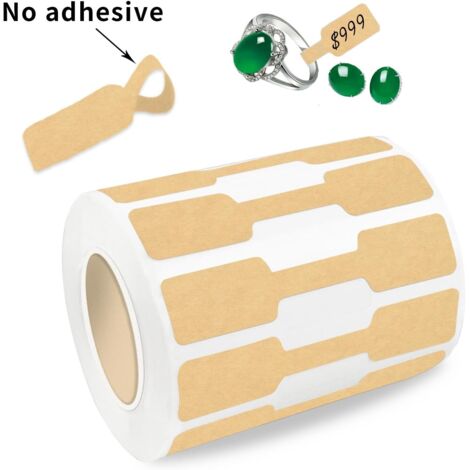 500 étiquettes en carton fort pour bijoux, autocollants vierges pour bracelets, bagues et vêtements, rouleau de stickers pour colliers et boucles d'oreilles. (1/5)