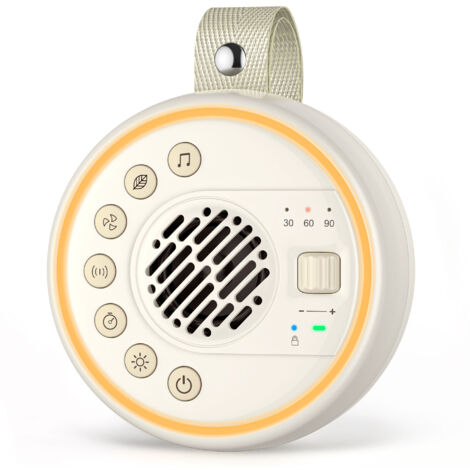 Machine à Bruit Blanc Portable avec 22 Sons Apaisants, Lampe de Nuit 4 Modes - Idéal Bébé, Adulte, Bureau, Voyage (1/5)