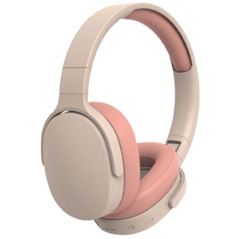 Casque Audio Bluetooth Sans Fil, Écouteurs Over-Ear avec Réduction de Bruit, Autonomie 10H, Rose Portable (1/5)