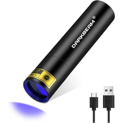 Lampe de poche UV 365nm portable, détecteur d'urine pour animaux avec recharge USB-C, lumière noire compacte et puissante (1/5)