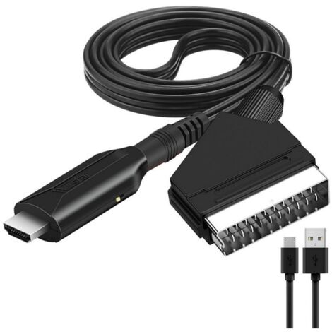 Convertisseur SCART vers HDMI sans fil, adaptateur HD 1080P Plug & Play, dongle HDMI pour cinéma maison, téléviseurs et projecteurs (1/5)