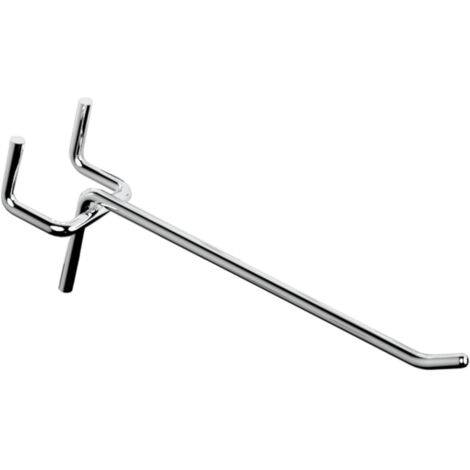 30 crochets argentés pour panneaux perforés, 3,2 cm d'espacement - 10 cm (4 mm d'épaisseur), accessoires robustes pour garage et atelier (1/5)