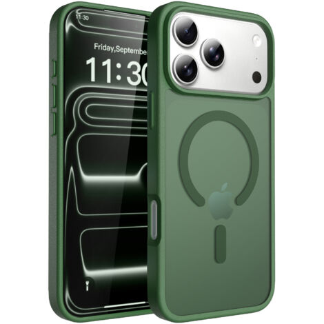 Coque transparente Magsafe pour iPhone 17 Pro Max, vert (1/3)
