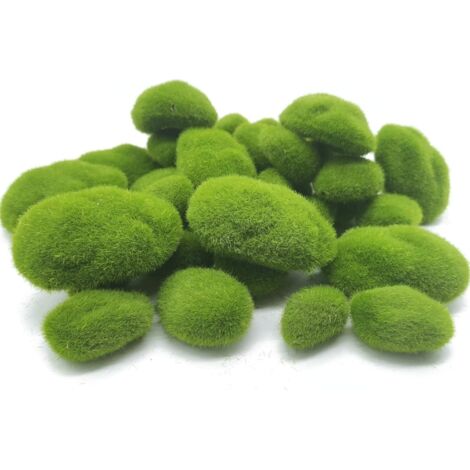 30 pierres de mousse artificielle (3 tailles), décorations vertes pour arrangements floraux, jardin de fées et loisirs créatifs (1/4)