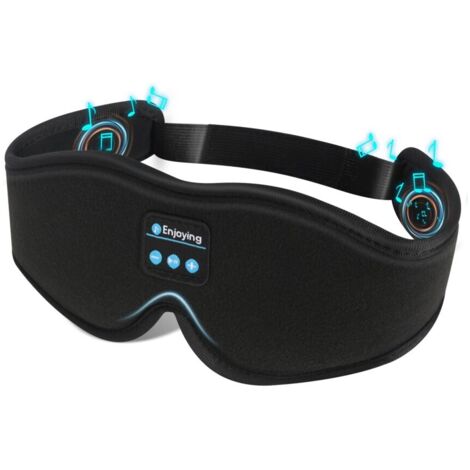 Masque de Nuit Bluetooth 3D avec Écouteurs, Anti-Bruit pour Détente et Voyage, Ajustable et Confortable, Noir (1/5)
