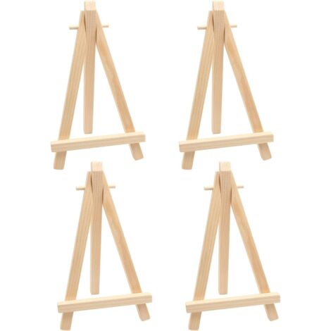 Chevalet miniature en bois triangulaire pour artistes, idéal pour présenter toiles, peintures de mariage, cartes de visite et photos encadrées. (1/5)
