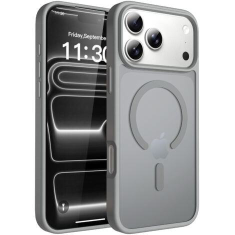Coque transparente grise Magsafe pour iPhone 17 Pro Max (1/2)