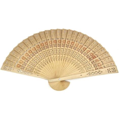 Éventail pliable en bambou naturel, décoration murale écoresponsable, idée cadeau anniversaire ou mariage - bricolage créatif (1/4)