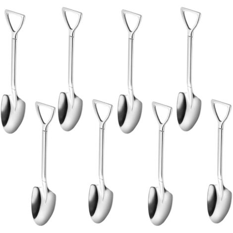 Set de 8 spatules en acier inoxydable argenté pour desserts et pâtisserie (1/5)