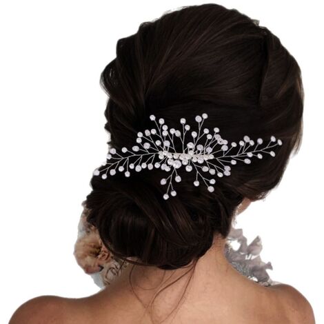 Élégant serre-tête perle et fleur pour mariage (1/5)
