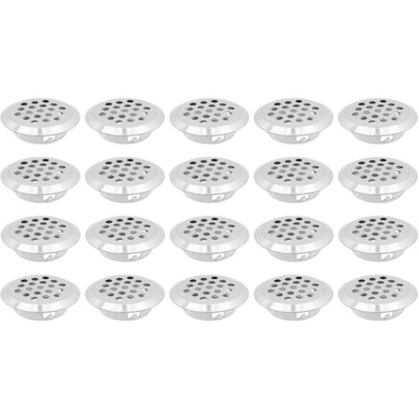 Ventilateurs d'aération 20 pièces 29 mm en acier inoxydable, pour cuisine, salle de bain, placard, dressing ou boîte à chaussures. (1/5)