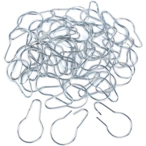 Pinces métalliques pour rideau de douche, lot de 50 pièces (1/4)