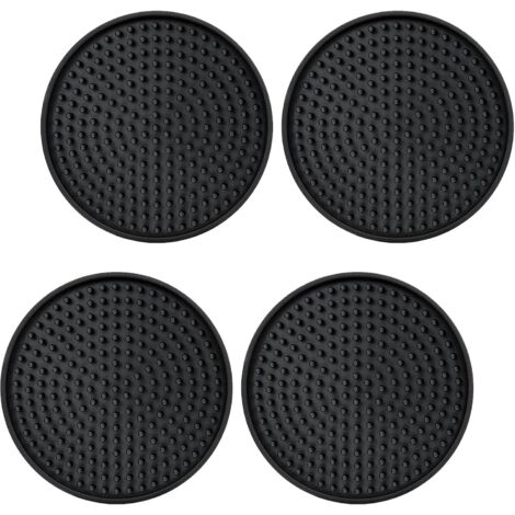 Lot de 4 dessous de verre 10 mm absorbants, décoration pour table basse et cuisine, sous-verres design (1/5)