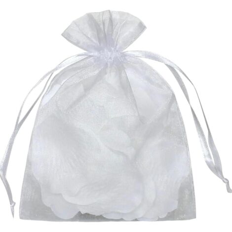 50 pièces sachets organza 5x7 cm avec cordon de serrage, emballage cadeau pour bijoux, protection pour fruits, sachet transparent blanc pour mariage et cadeaux (1/5)