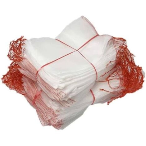 Sacs de protection pour fruits et légumes, 50 pièces, filet nylon 20x30 cm avec cordon coulissant, idéal pour semis, fleurs et cultures potagères. (1/4)