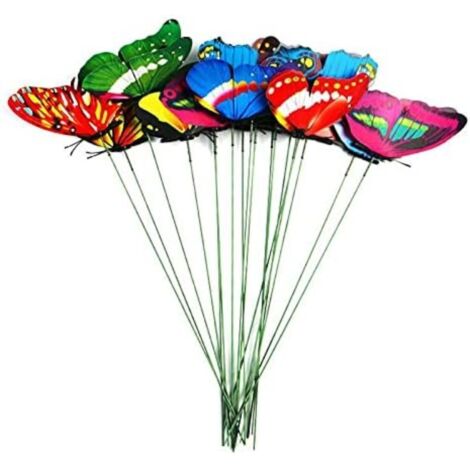 50 papillons de jardin en métal, décorations extérieures pour pelouse et plantes de patio, ornements de jardin pour fêtes (17 cm) (1/3)