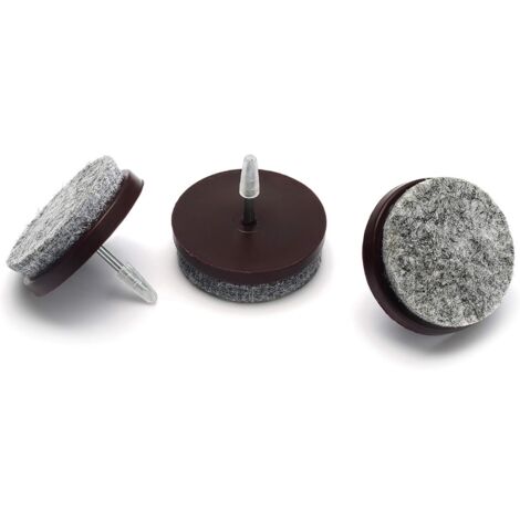 40 pièces protège-sols en feutre, 24 mm de diamètre, embouts pour meubles et parquets (1/4)