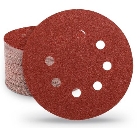 5 disques auto-adhésifs à trous pour ponceuse orbitale, 30 feuilles abrasives avec velcro, grains 400 inclus, pour polissage fin (1/5)