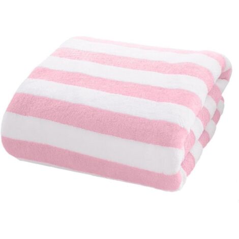 Serviette de bain rayée ultra douce en microfibre pour piscine, salle de sport et salle de bain