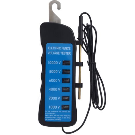 Testeur de Clôture Électrique 10000V Portable Étanche avec 6 LED pour Ferme (1/5)