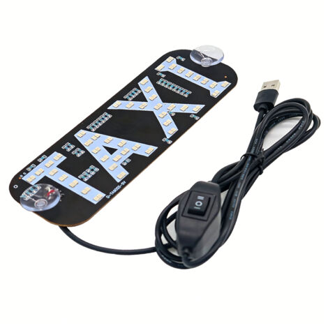 Enseigne lumineuse taxi LED pour vitre de voiture, alimentation 6V DC via allume-cigare, idéale chauffeurs VTC, signaux rouge et vert avec interrupteur USB. (1/5)