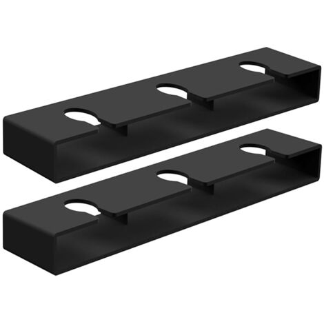 Porte-verres à suspendre sous étagère - Lot de 2 supports de rangement pour verres à pied, idéal pour cuisine, bar ou restaurant (Noir) (1/5)