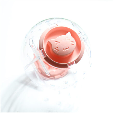 Roue d'exercice pour hamster en forme de boule rose - Accessoire de cage stimulant pour petits animaux, léger et portable pour l'activité naturelle. (1/5)
