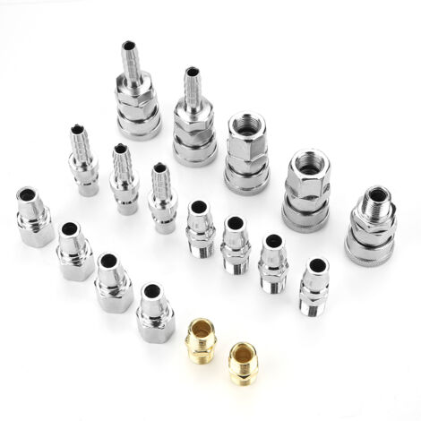Jeu de raccords rapides 1/4" pour compresseur - 18 pièces (1/5)