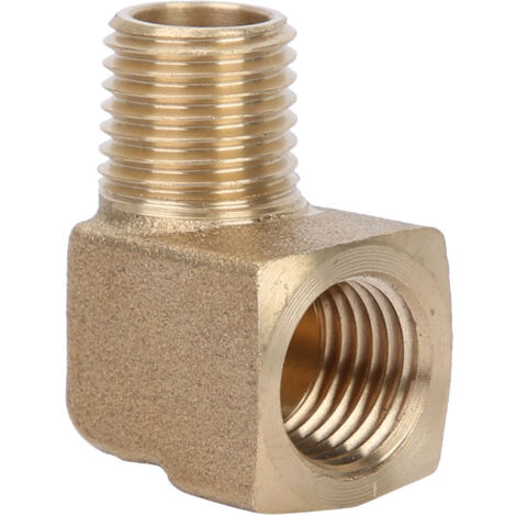 Raccord de tuyauterie en laiton à 90 degrés, mâle 1/4" NPT vers femelle (1/5)