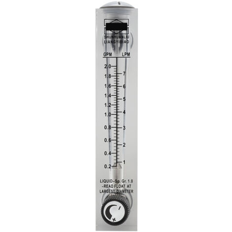 Débitmètre à liquide en acrylique Plexiglas 0.2-2 GPM, raccords G1/4'' et G1/2'' (1/5)