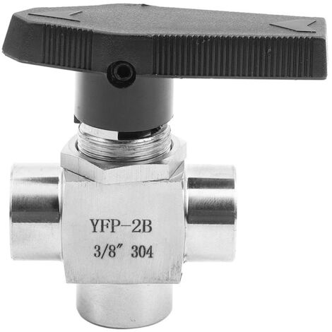 Robinet à Bille 3 Voies en Acier Inoxydable pour Contrôle de Débit (Filetage Femelle BSP, 3/8 Pouce) (1/5)