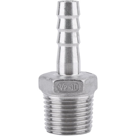 Raccord de Raccordement pour Tuyau à Carburant en Acier Inoxydable - Embout de Tuyau BSP (1/2"x10mm) (1/3)