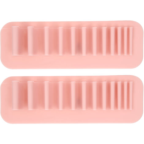 2pcs Rack Séchage Brosse Maquillage en Silicone, Support Rangement Brosse à Dents Murale (1/5)