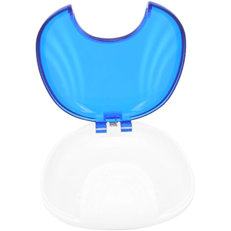 Boîtier de rangement pour dentier portable, étui à fausses dents, support de correction dentaire bleu (1/5)