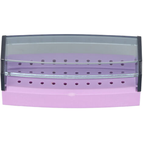 Porte-fraises dentaire 30 trous haute vitesse étanche portable avec couvercle pour cabinet dentaire violet (1/5)