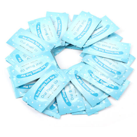 50 Pièces Lingettes Dentaires, Nettoyage Profond des Dents, Outil d'Hygiène Buccale pour Soins Dentaires (1/5)