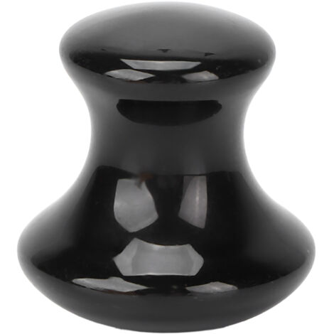 Outil de Massage en Obsidienne Forme Champignon, Pierre Gua Sha pour Visage, Méditation et Relaxation en SPA (1/5)