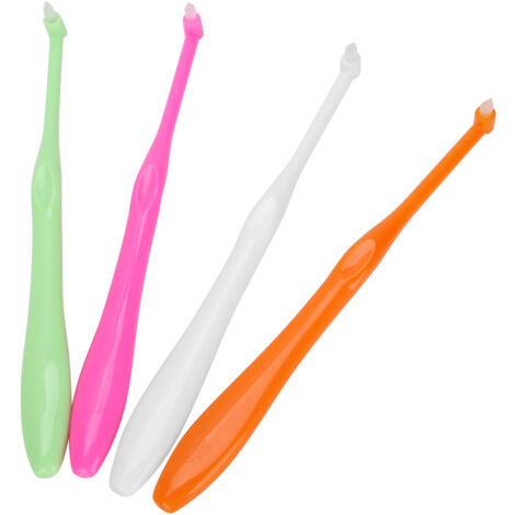 4 brosses à dents orthodontiques souples à petite tête avec fil dentaire pour nettoyage interdentaire (1/5)