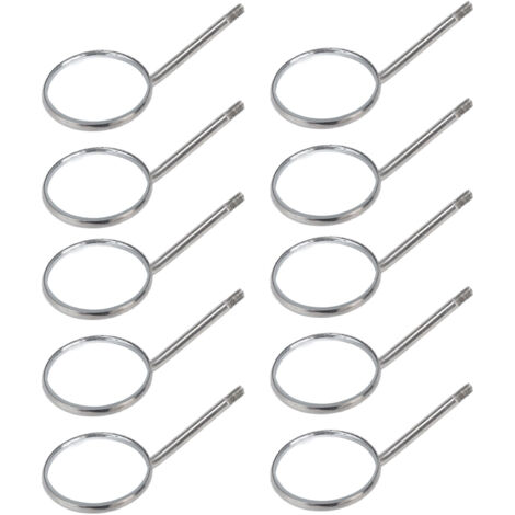 10 pièces Miroir Dentaire Inoxydable Type 4 Dents pour Soins Bucco-dentaires et Examens (1/5)