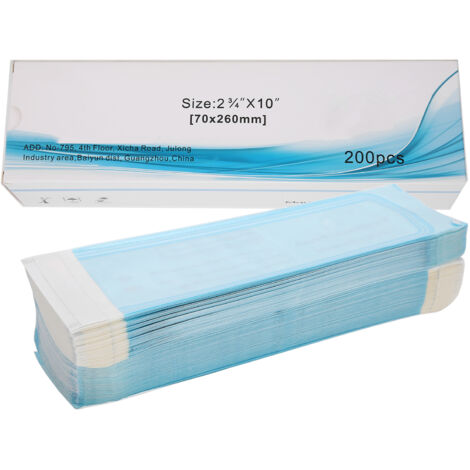 200 sachets auto-adhésifs jetables pour rangement d'outils dentaires (70 x 260mm) - Boîte de rangement pratique (1/5)