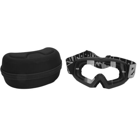 Lunettes de motocross transparentes anti-rayures pour enfants, ados et adultes - Cadre noir 8060 - Réglables pour cyclisme et escalade (1/5)