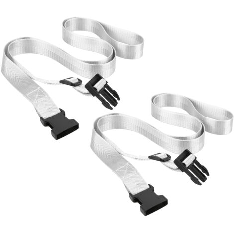 2PCS Sangle à Bagage Réglable en Polyester 150x2.5cm Argent pour Valise et Voyage (1/5)