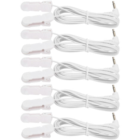 5 fils câbles électrodes pinces à oreille 3,5mm pour appareil de physiothérapie TENS, lot de 5 (1/5)