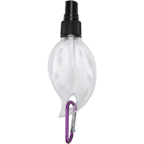 Flacon de voyage transparent en forme de feuille de 50ml avec bague porte-clés et buse noire - Remplissable (1/5)
